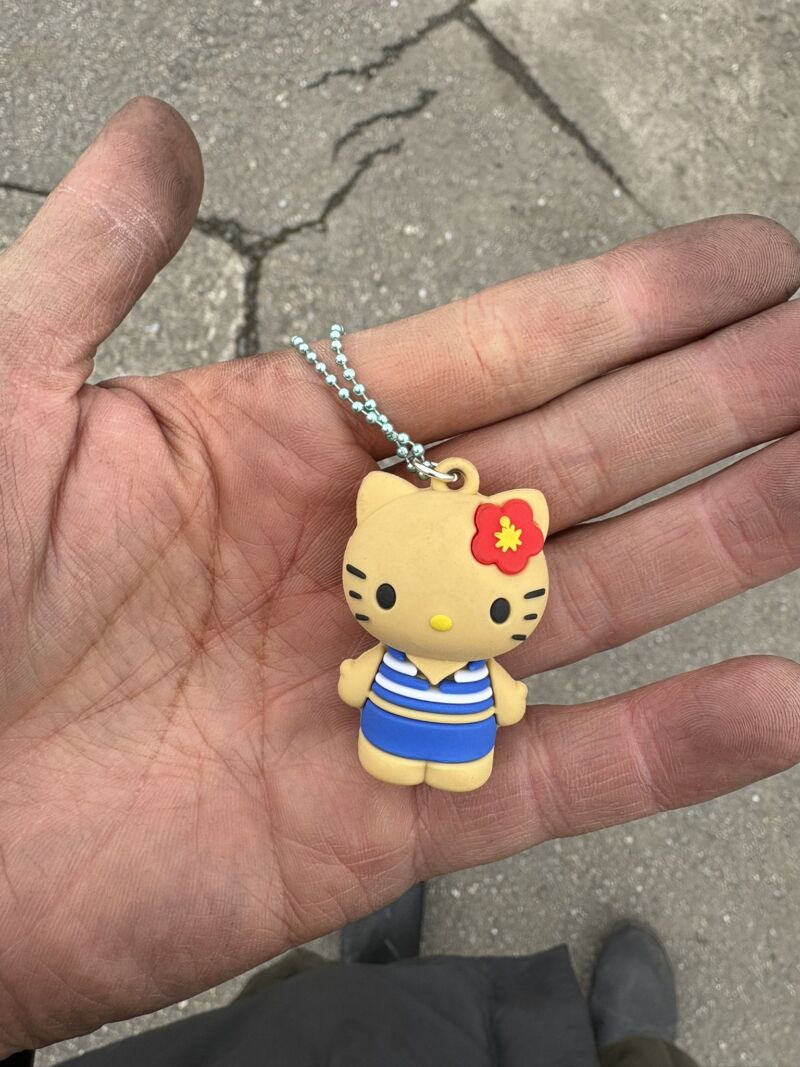 Image for the Tweet beginning: 月岡中学校と月岡小学校の間に落ちてました💦僕のところには、小さな娘が2人いて人形をなくすと、とても悲しみます💦
もし心当たりがある方がいましたら、カーネット富山店【富山市上千俵町783】で保管していますので来てください！！
拡散お願いします🙇
#落し物　#富山市　#人形　#キティちゃん 